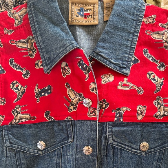 Don’t Mess With Texas Denim Rodeo Cowboy Vest Small - Picture 4 of 4